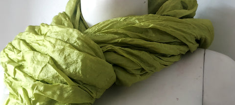 Key lime chantreuse raw silk wrap