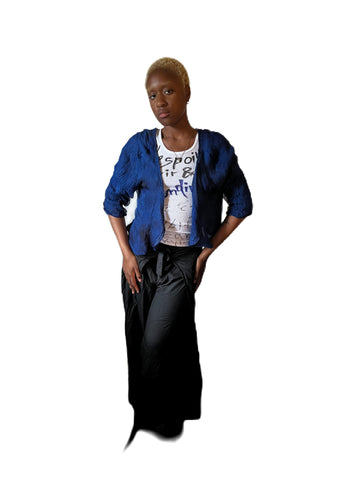 Royal Camisole" blue 3- layered Bolero, silk.raglan.