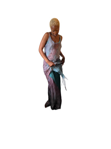 Atlantis bias cut double layered silkdress,one of a kind.