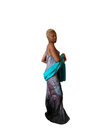 Atlantis bias cut double layered silkdress,one of a kind.