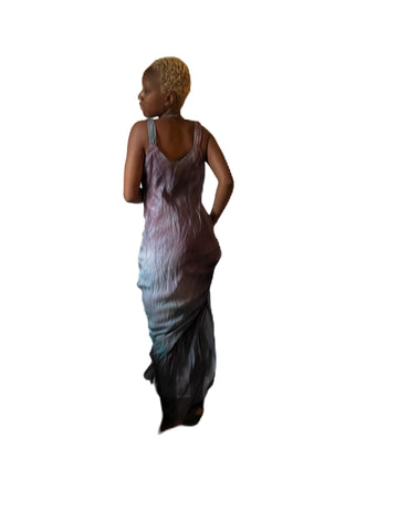 Atlantis bias cut double layered silkdress,one of a kind.