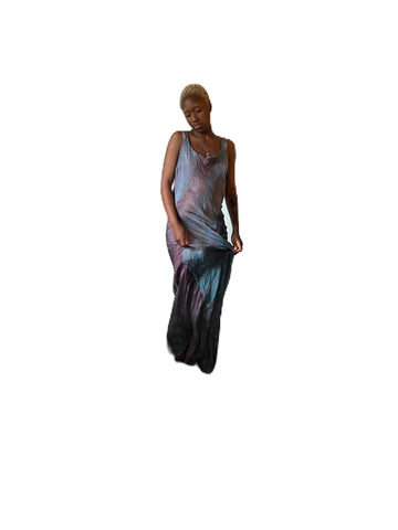 Atlantis bias cut double layered silkdress,one of a kind.