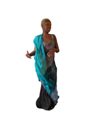 Atlantis bias cut double layered silkdress,one of a kind.