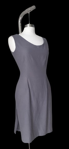 Chanelle grey woven raw silk classic dress