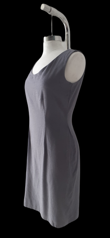Chanelle grey woven raw silk classic dress