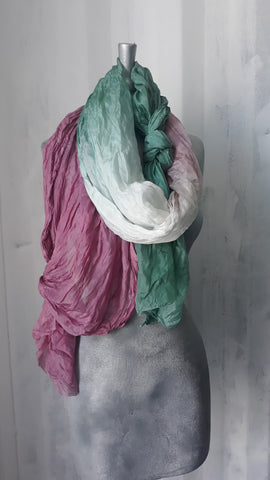 March- xxl silk shawl mauve/ mint