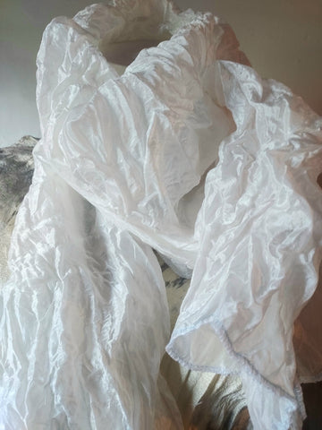 Blanca crisp white Silk Scarf