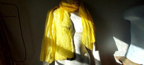 Yellow submarine silk scarf