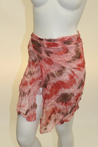 Barbarella Short Shibori dyed silk Wrap skirt spring style