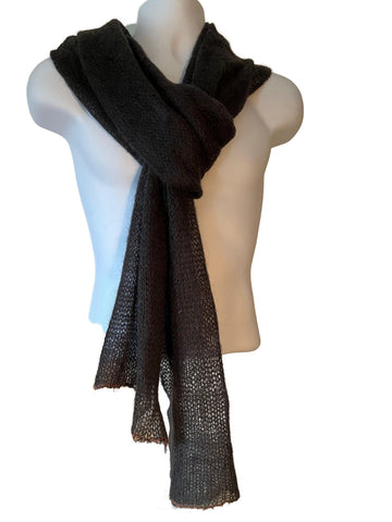 David grey kid-mohair scarf 18 x 80 inch