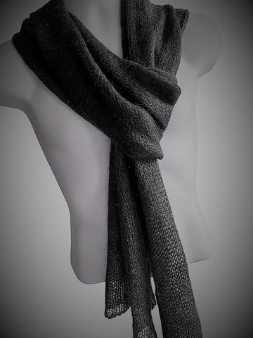 David grey kid-mohair scarf 18 x 80 inch