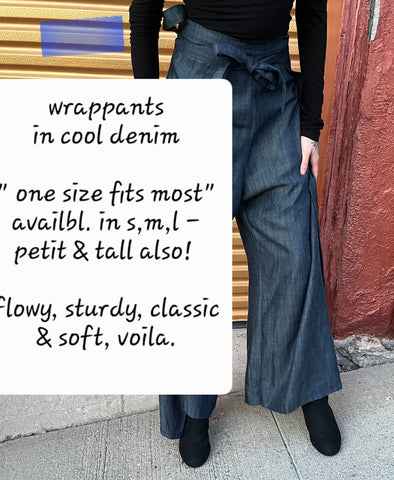 Marlene" flowy, sturdy, classic & soft wrap pants.