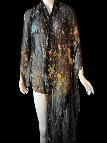 Jackson hand painted Silk Georgette XL