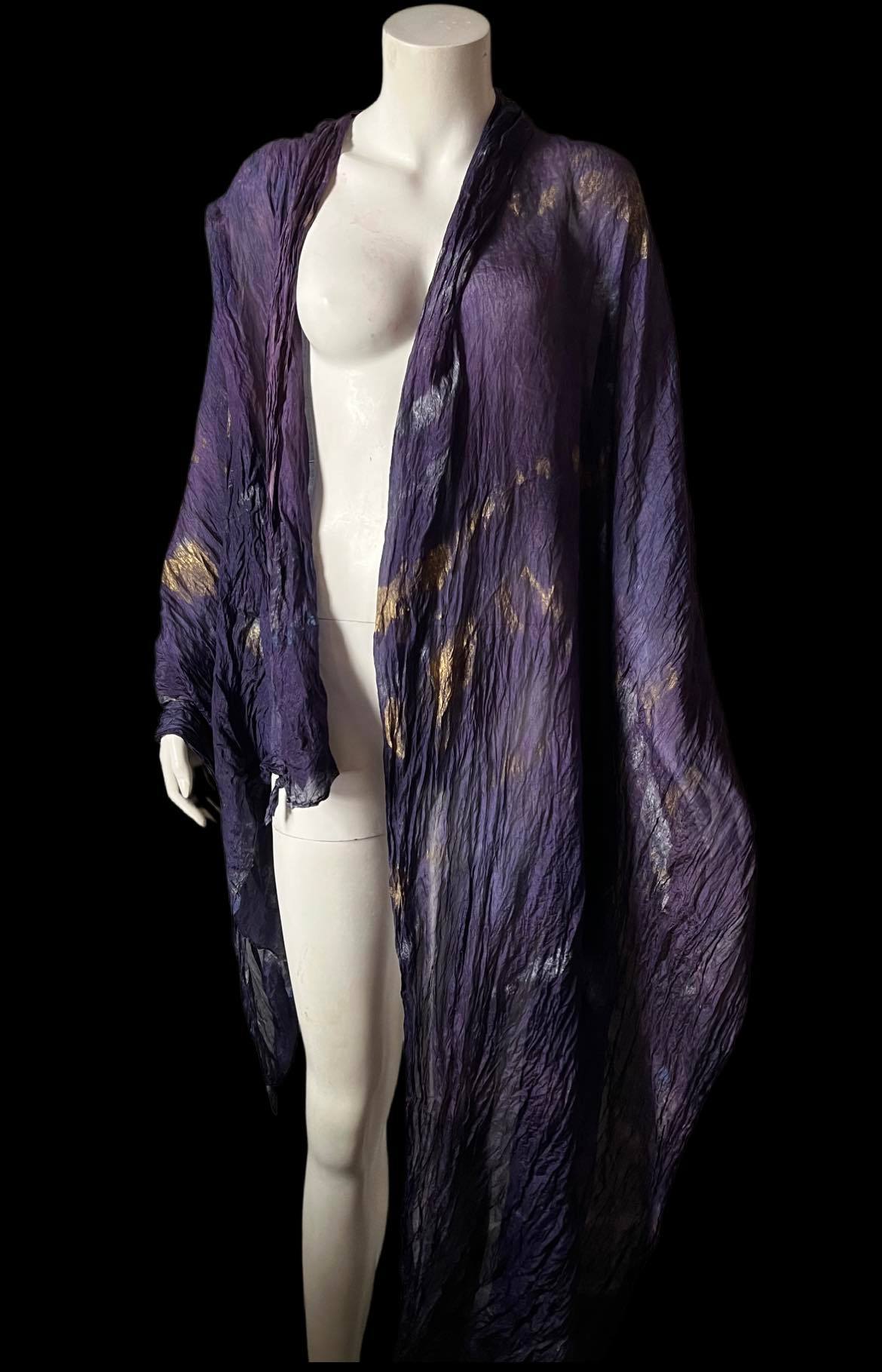 Mary extra-large deep purple silk scarf