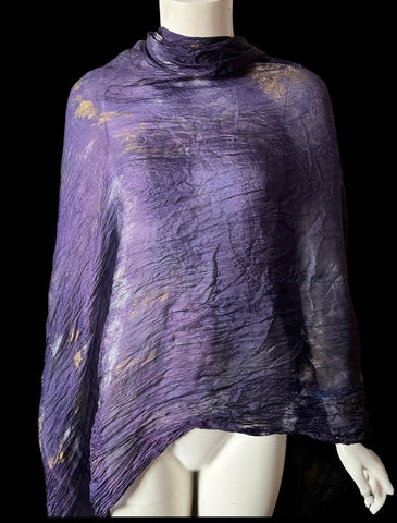 Mary extra-large deep purple silk scarf