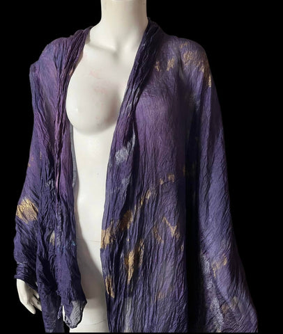 Mary extra-large deep purple silk scarf