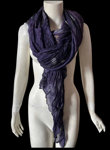 Mary extra-large deep purple silk scarf