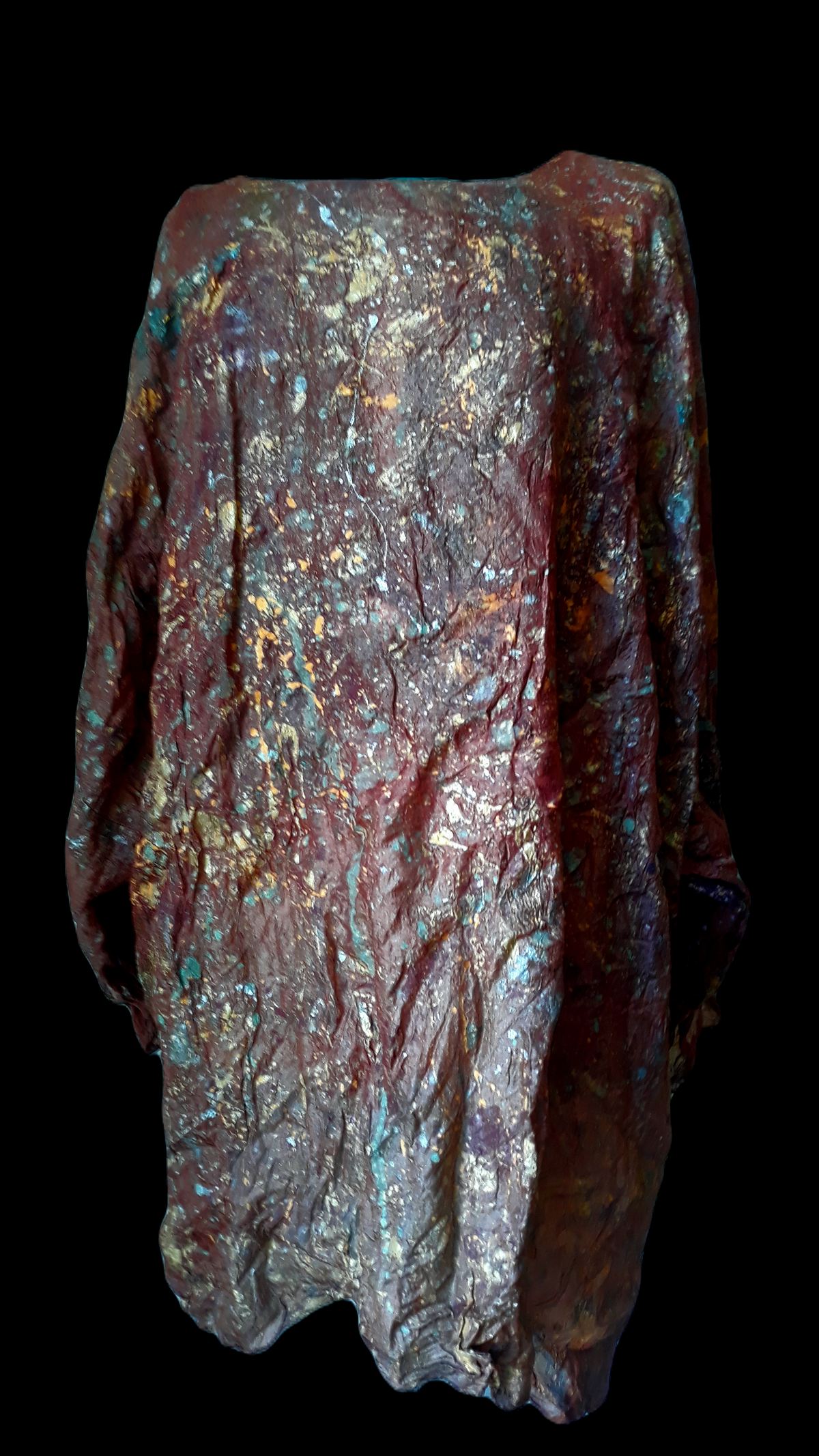 Senegal raw silk Tonique, rose undertone with metallic surface design.